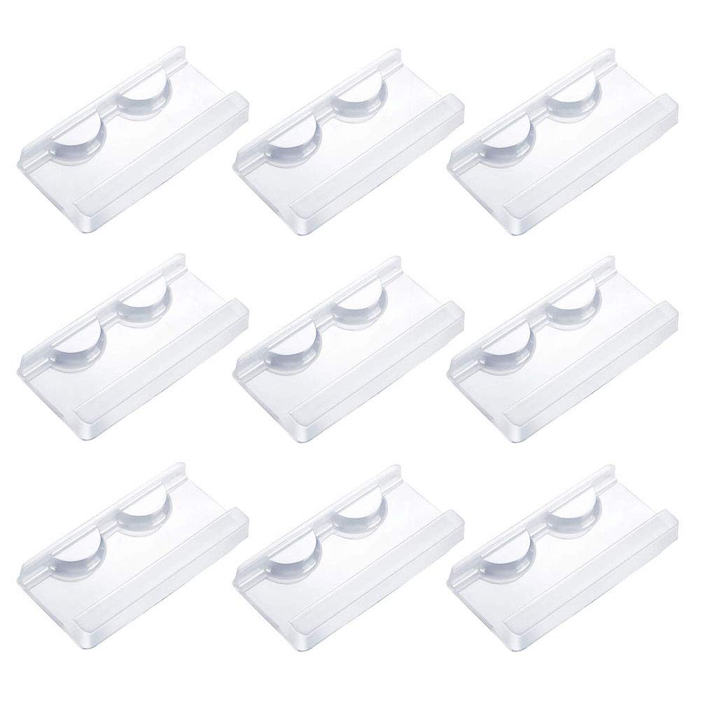 25-Piece Clear Plastic Rectangle Eyelash Tray Holder - False Eyelash Storage Case & Packaging Box for Professional Makeup Artists & Salon Use - Perfect for Organizing, Displaying, and Protecting Eyelash Extensions
