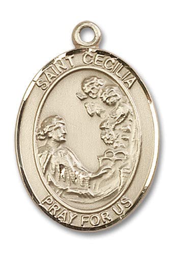 EXTEL St. Cecilia Catholic Patron Saint Medal Pendant Necklace - Sterling Silver Religious Jewelry for Women & Men - Perfect for Baptism, First Communion & Spiritual Protection Gifts