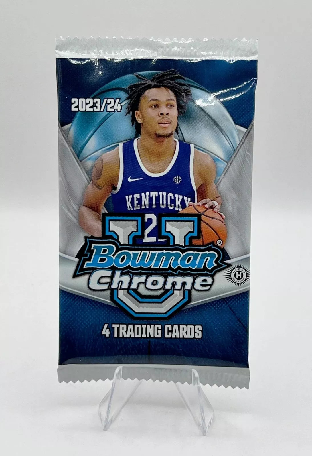 2023-24 Topps Bowman University Chrome Basketball Cards - Single Pack | Collectible Sports Trading Cards for Fans & Enthusiasts | Perfect for Gifts, Trading & Display
