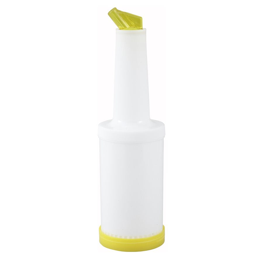 Winco 2 Quart (2 Qt) Yellow Liquor & Juice Pour Bottle - Perfect for Bars, Restaurants, and Home Mixology