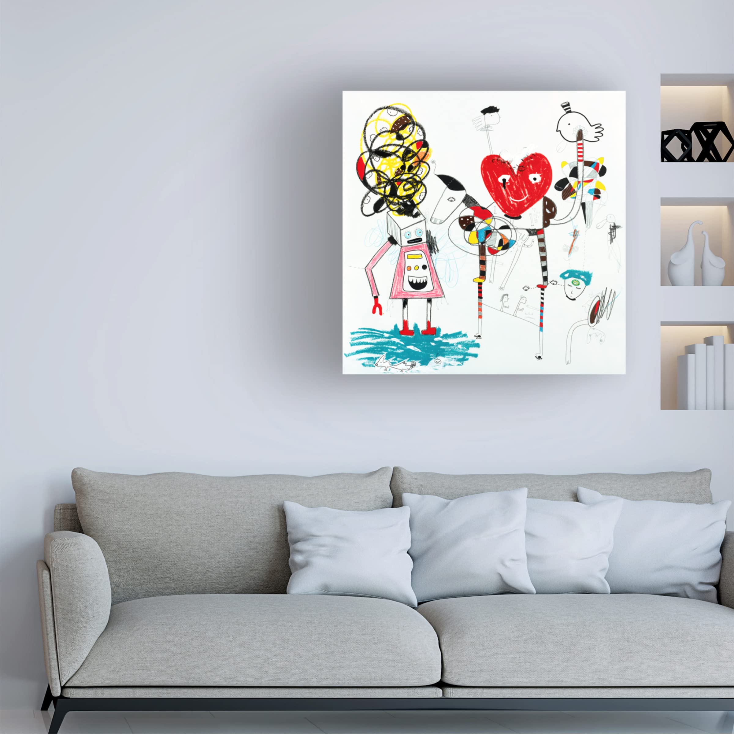 Trademark Fine Art 'Donkey Of Love' Canvas Wall Art by Oodlies - Perfect for Living Room, Bedroom & Home Decor