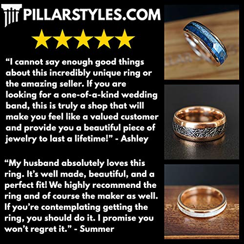 Handmade Hawaiian Koa Wood & Deer Antler Inlay Tungsten Wedding Band for Men - 8mm Polished Silver Comfort Fit Ring - Unique Rustic Hunting Jewelry Gift for Husband, Boyfriend, Groomsmen - Perfect for Outdoor Weddings, Anniversary Gifts & Nature Lovers