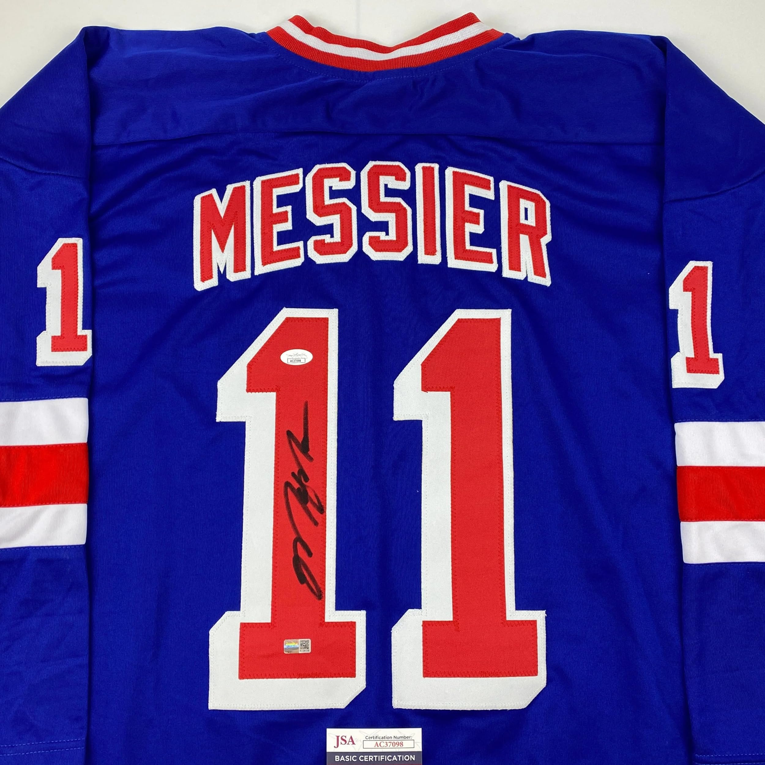 Authentic Autographed Mark Messier New York Rangers Blue Hockey Jersey with JSA COA - Perfect for Collectors, Sports Memorabilia Displays & Hockey Fan Gifts