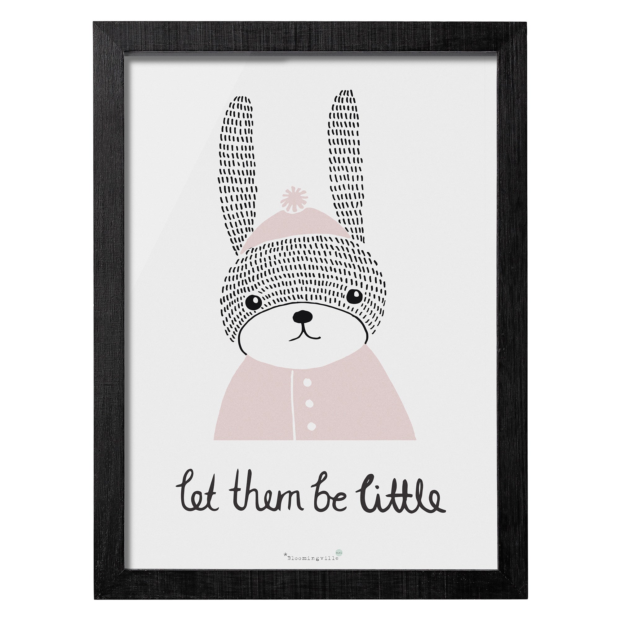 Bloomingville Black Rabbit Frame - Elegant Home Decor for Living Room, Bedroom & Nursery - Perfect Wall Art for Animal Lovers