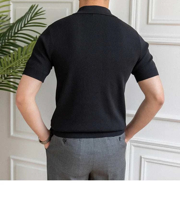 Premium British Polo Shirt for Men - Classic Casual Cotton Knit Top for Golf, Work & Everyday Wear