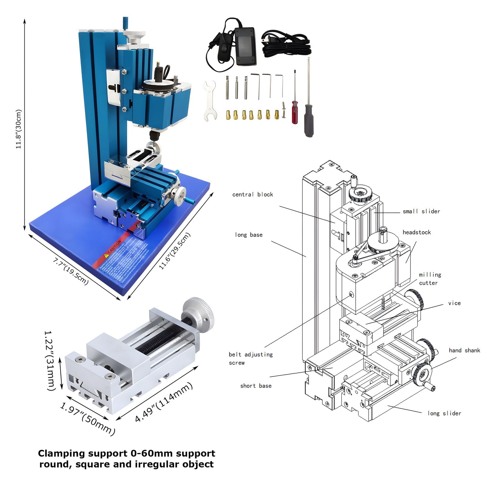 24W Mini Metal Drilling & Milling Machine - 100V-240V Variable Speed, Precision DIY Lathe for Wood, Plastic & Soft Metal - Perfect for Home Workshops, Jewelry Making & Small Craft Projects
