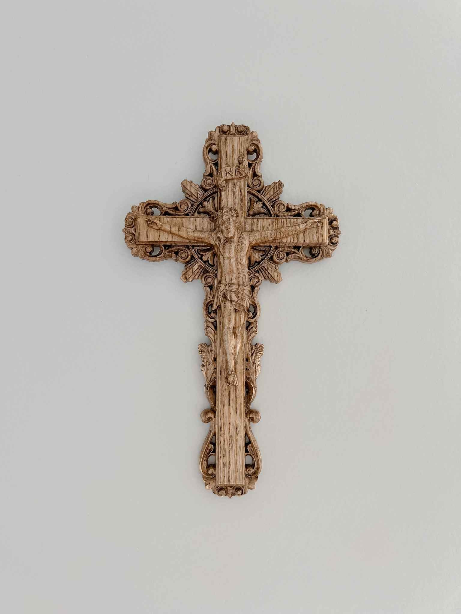 Ornate Crucifix - Elegant Religious Cross Pendant for Necklace - Perfect for Church, Gifts, and Devotional Jewelry