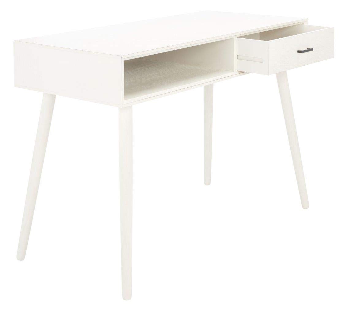SAFAVIEH Home Collection Remy Distressed White 1-Drawer Writing Desk - Vintage Style Small Home Office Desk for Study, Bedroom & Apartment Workspace