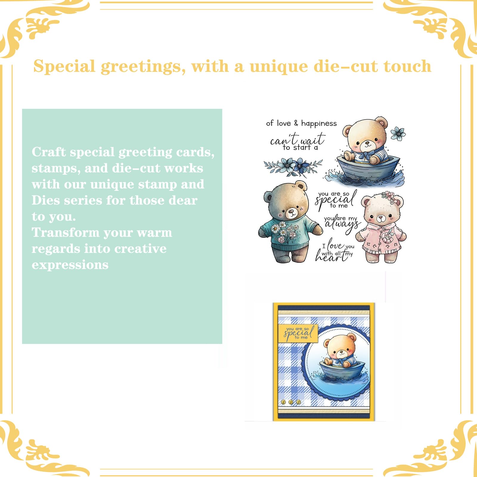 2024-2025 Metal Dies & Silicone Stamp Set for DIY Card Making - Birthday, Valentine's Day, Christmas, Thanksgiving Greeting Cards - Scrapbooking & Paper Crafting Supplies