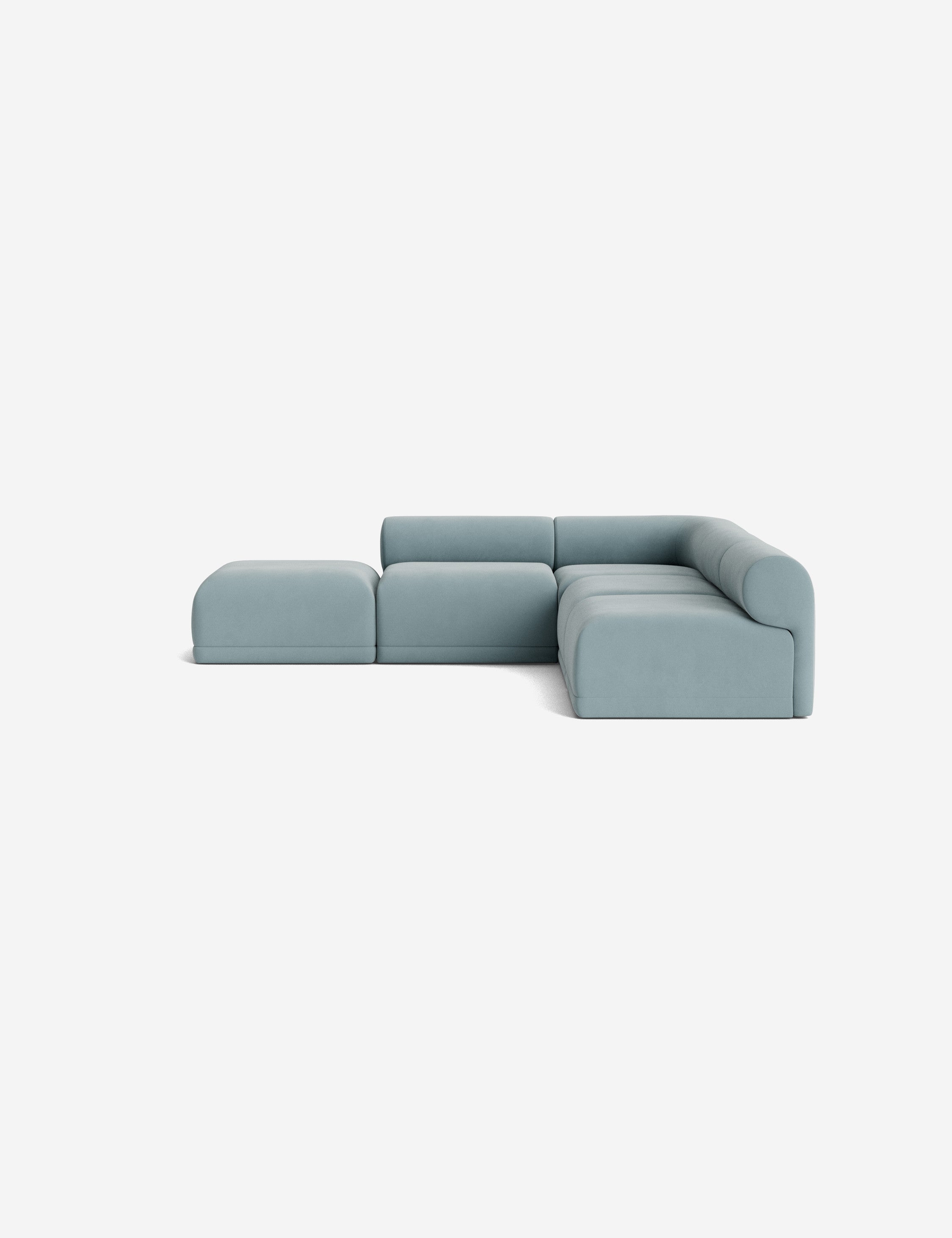 Modern Carson Sectional Sofa with Ottoman - Comfortable L-Shaped Couch for Living Room, Family Room & Home Theater - Perfect for Relaxing, Entertaining & Movie Nights