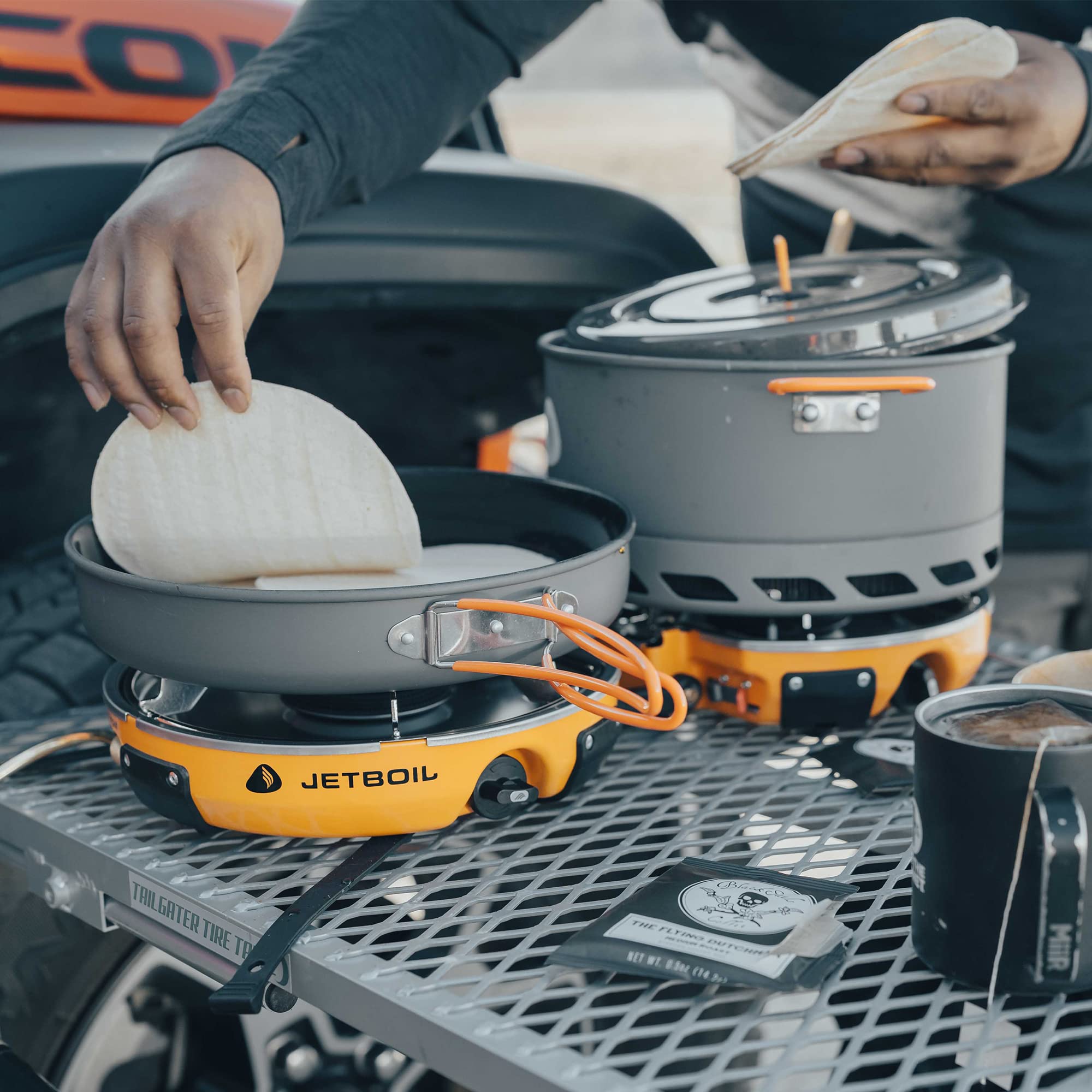 Jetboil Genesis Basecamp Backpacking & Camping Stove Cooking System with Cookware - Portable Outdoor Stove for Backpacking, Hiking & Camping Trips