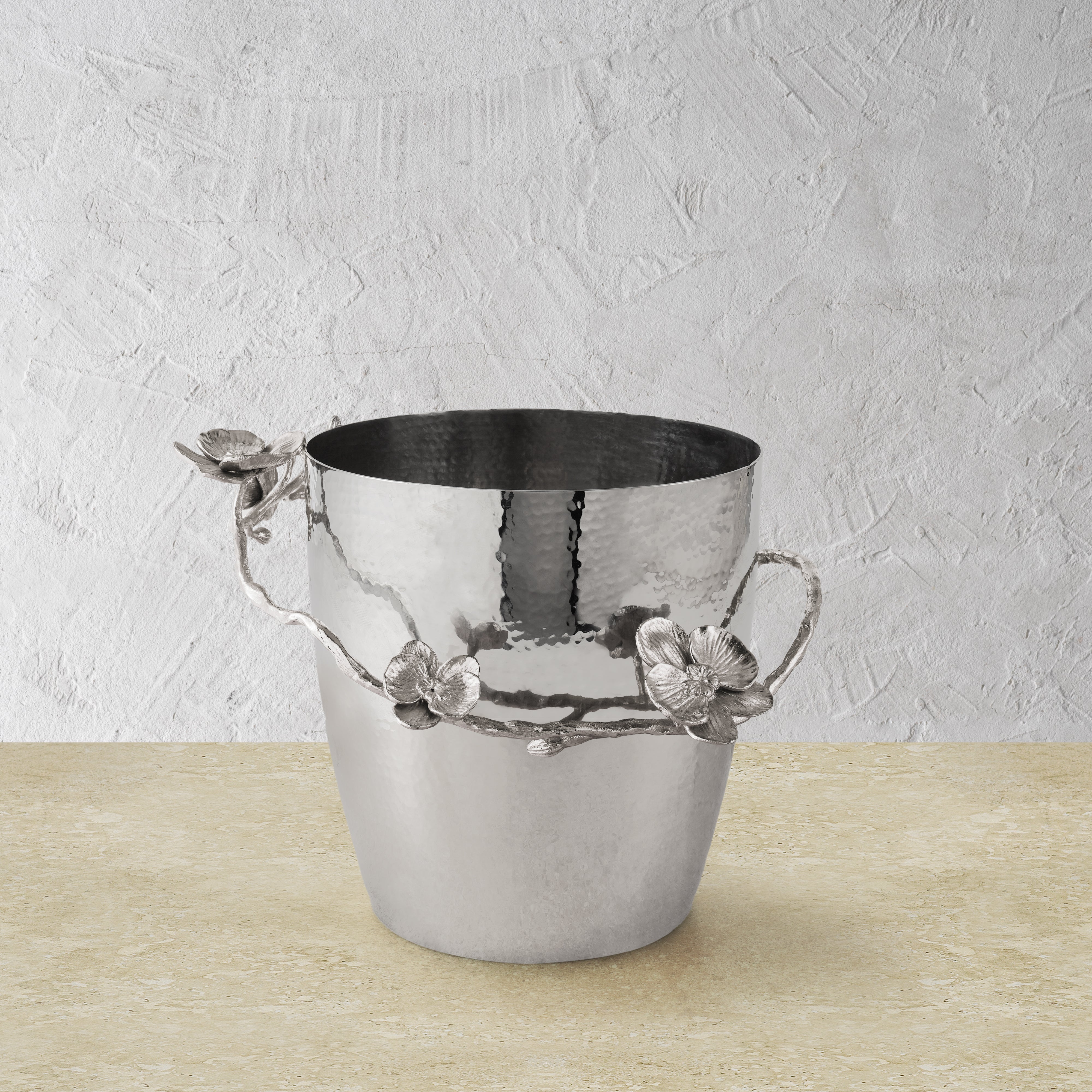 White Orchid Champagne Bucket - Elegant Ice Bucket for Wine & Champagne - Perfect for Weddings, Parties & Romantic Dinners