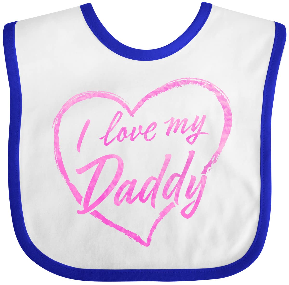 Inktastic I Love My Daddy Baby Bib - Pink Chalk Heart Design - Soft Cotton Feeding Bib for Infants & Toddlers - Perfect for Father's Day, Baby Showers & Daily Use