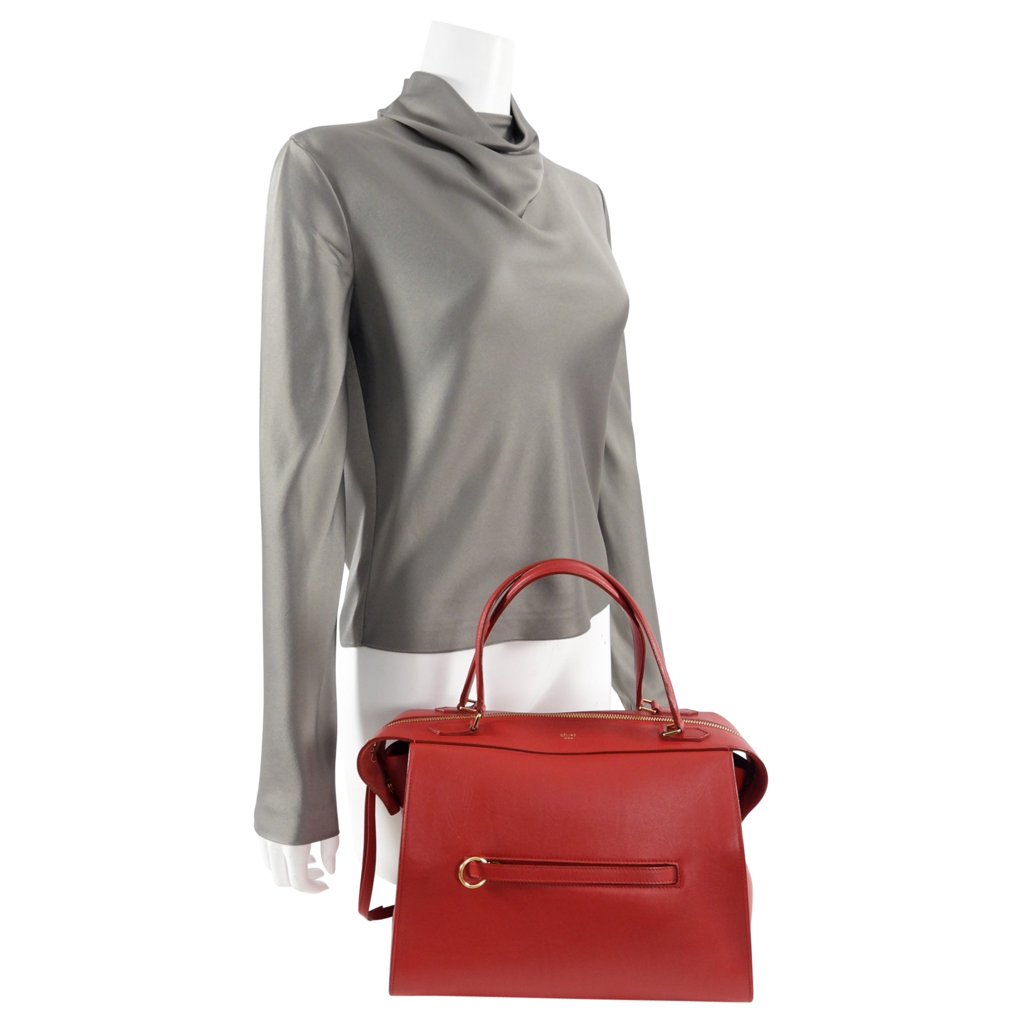 Celine Small Ring Bag in Smooth Red Leather - Perfect for Everyday Use, Date Nights & Special Occasions