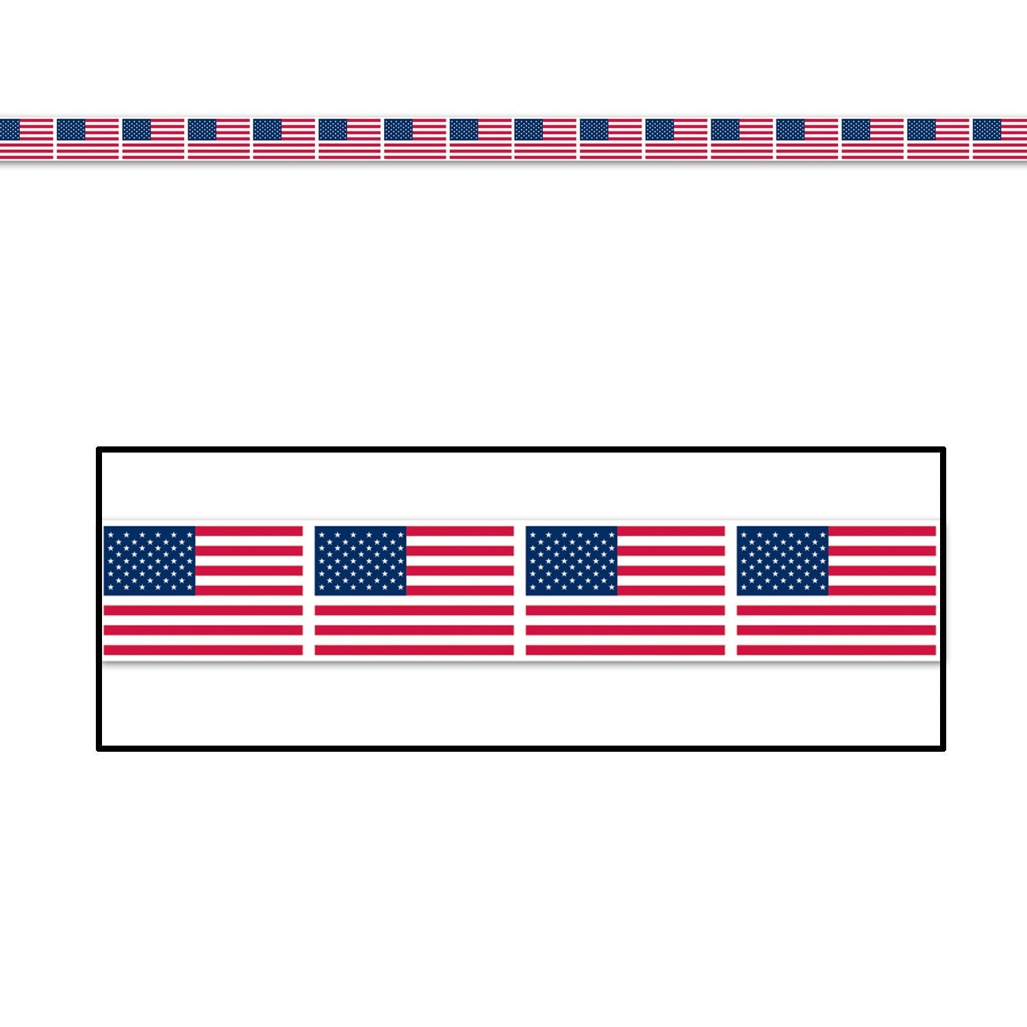 12 Pack Beistle American Flag Party Tape - Patriotic Decorative Streamers for 4th of July, Memorial Day & Independence Day Celebrations - Perfect for Home, Office & Outdoor Decorations