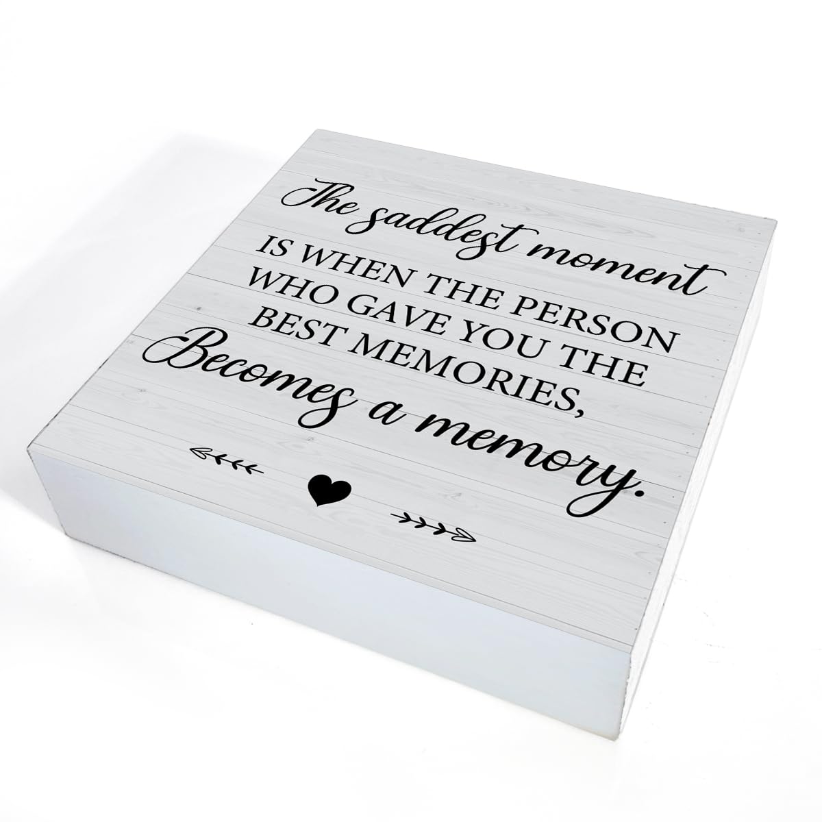 Sympathy Bereavement Sign - Handcrafted Wooden Memorial Plaque for Loss of Loved One - 5x5 Inch Desk Decor, Shelf Display & Home Memorial Gift for Grieving Moments