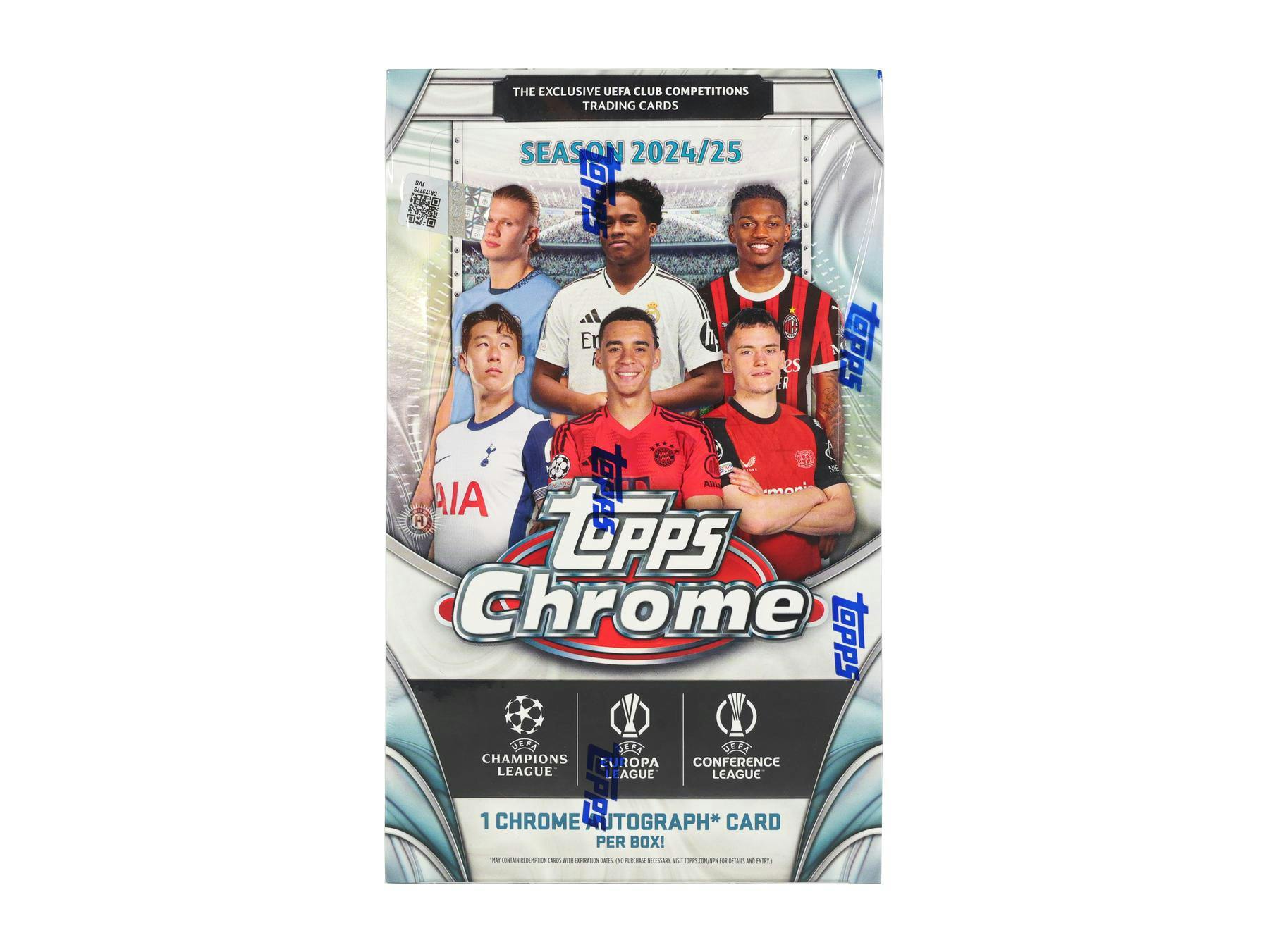 2024-2025 Topps Chrome UEFA Club Competitions Soccer Hobby Box - Premium Soccer Trading Cards for Collectors & Fans - Perfect for Sports Memorabilia Collections & Fantasy League Enthusiasts