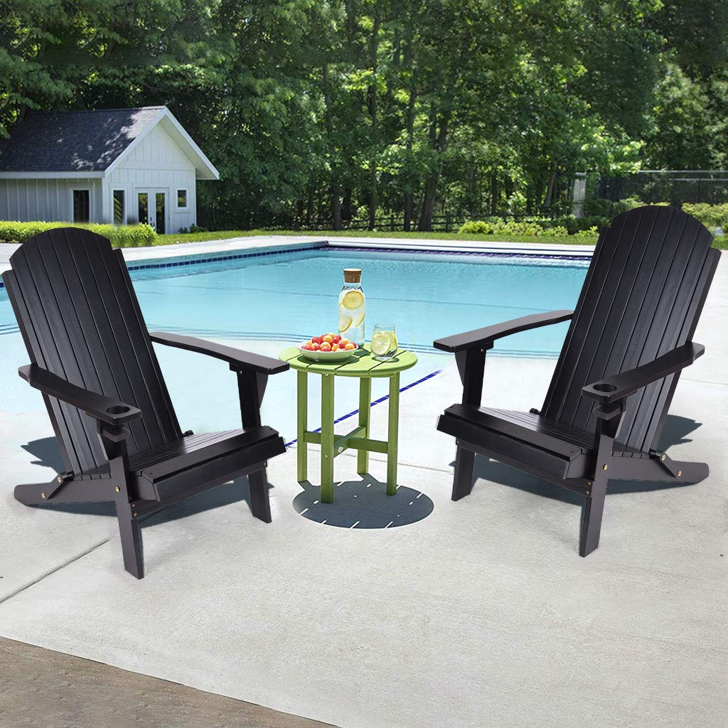 Premium Folding Reclining Adirondack Chair - Solid Wood Outdoor Lounge Chair for Patio, Garden, Backyard & Beach | Weather-Resistant, Adult-Size, Easy Fold Design | Perfect for Relaxing, Sunbathing & Outdoor Entertaining