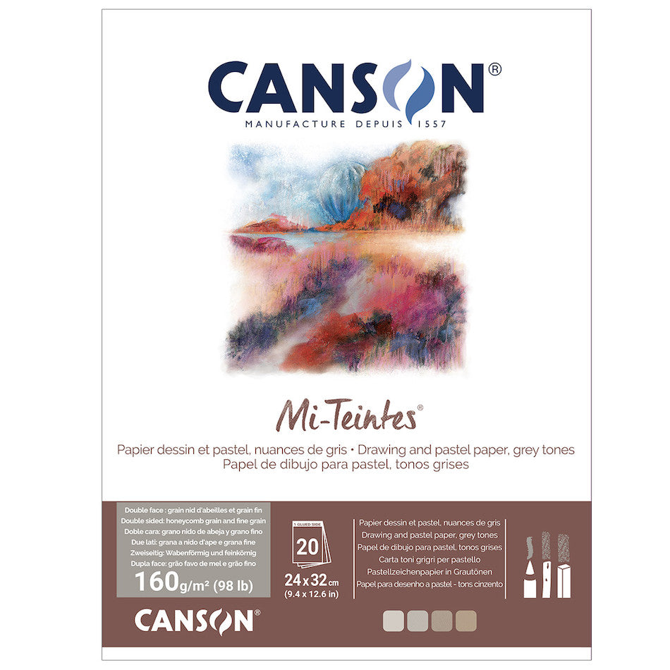 Canson Mi-Teintes Pastel Paper Pad 24x32 Inches - Premium Textured Drawing Paper for Artists, Sketching, and Mixed Media Projects - Perfect for Pastels, Charcoal, and Pencil Artwork