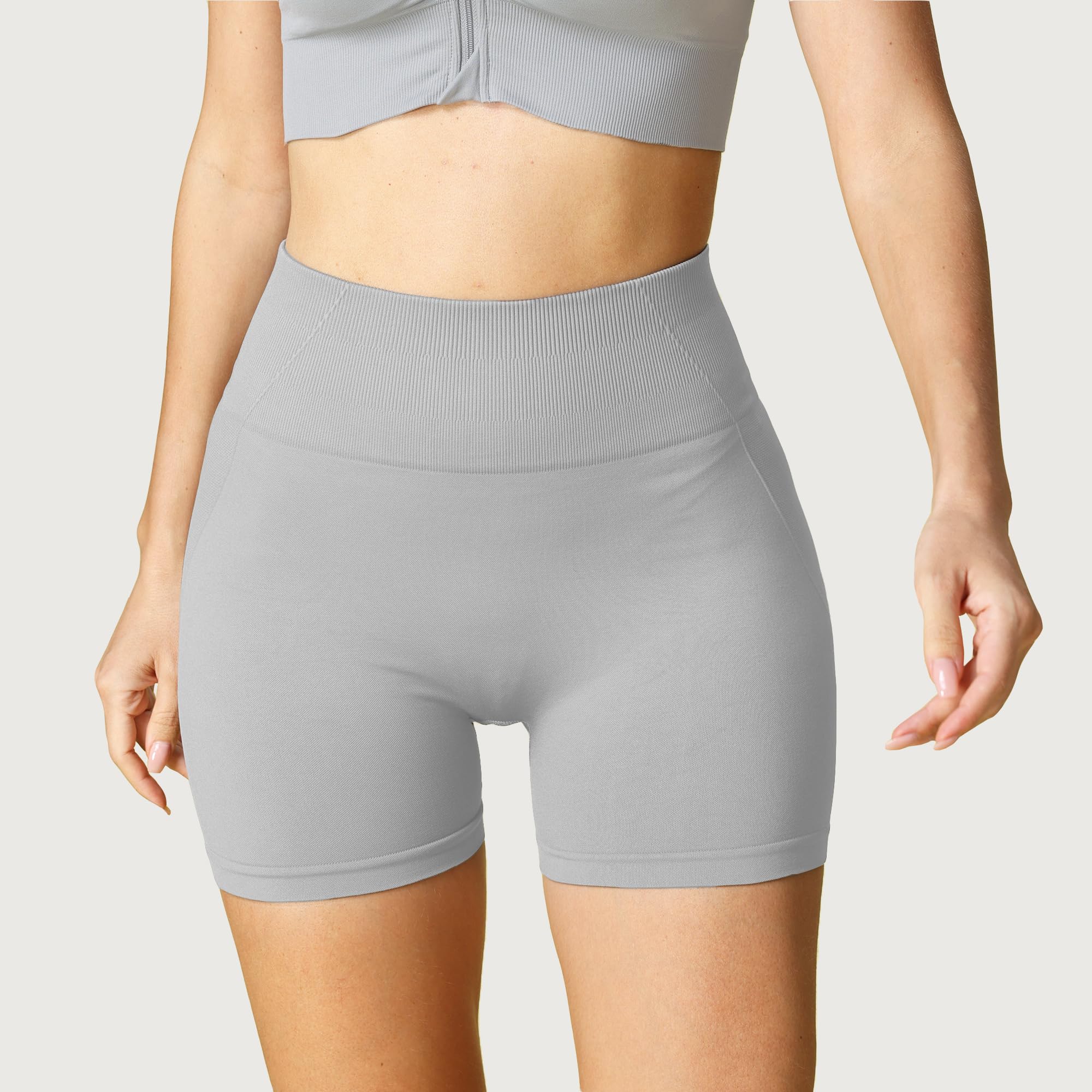 Evercute Women's 5-Piece Workout Set - Medium Support Sports Bra & Gym Shorts Size M | Yoga, Running & Fitness Outfit