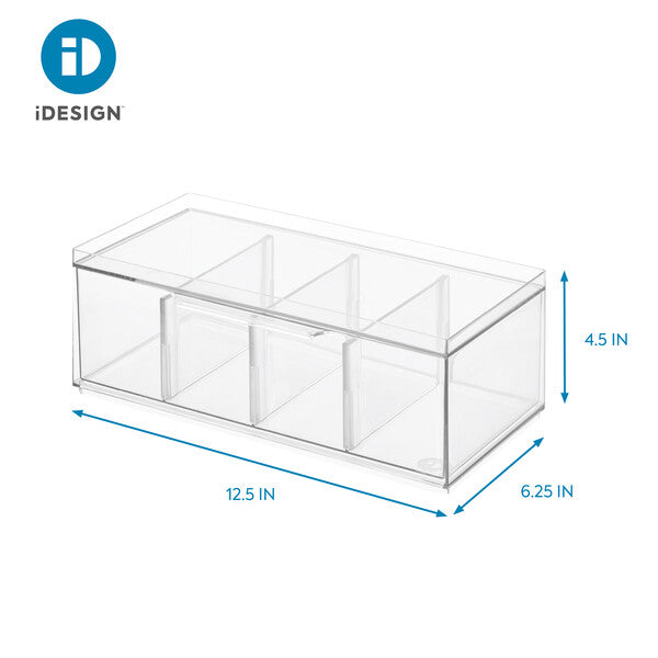 Premium Clear Tea Storage Organizer - Airtight Container for Loose Leaf Tea, Herbs & Spices - Perfect for Kitchen Pantry, Office & Travel Use