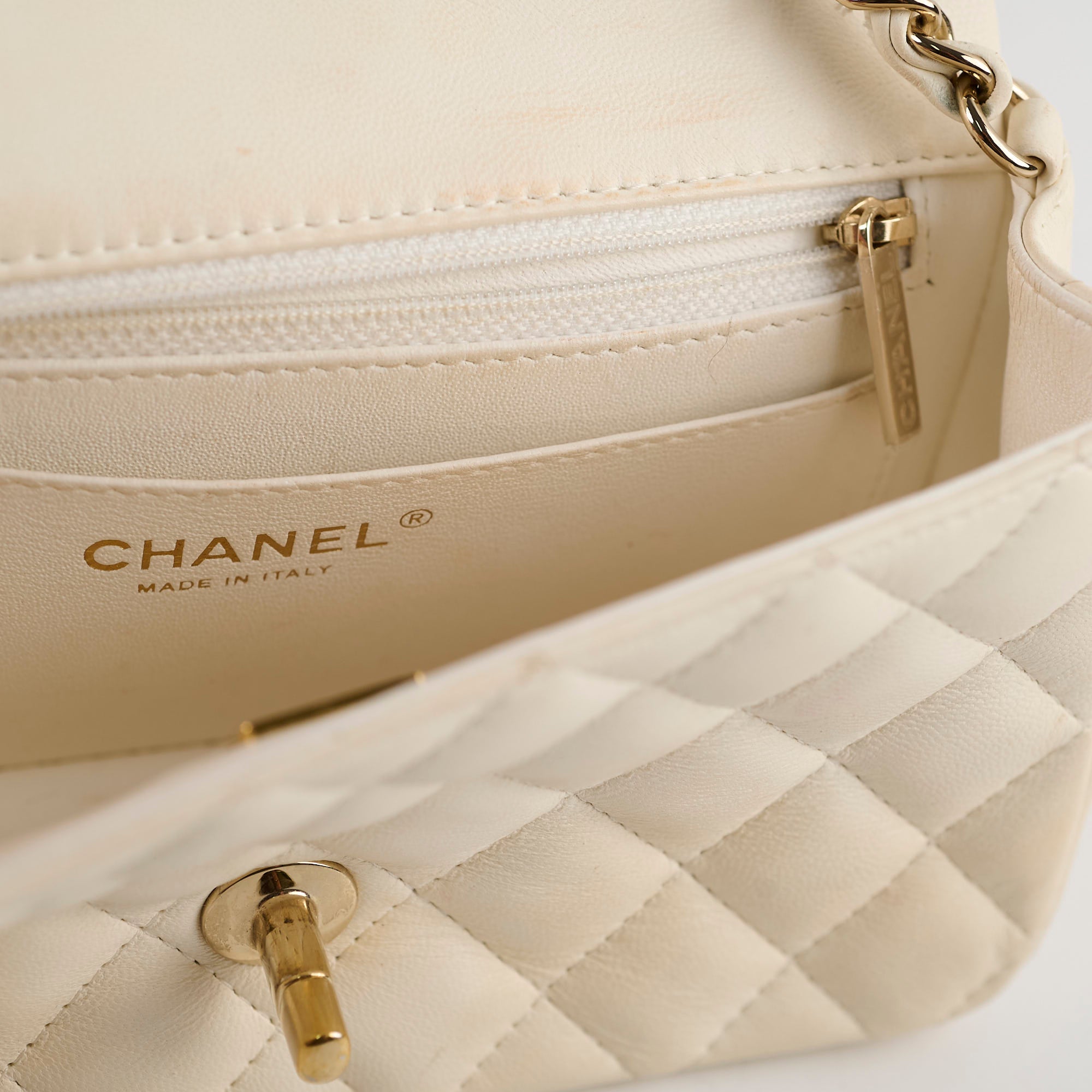 Chanel Mini Rectangular Cream Lambskin Crossbody Bag with Microchip - Luxury Designer Handbag for Women, Perfect for Parties, Dating & Everyday Use