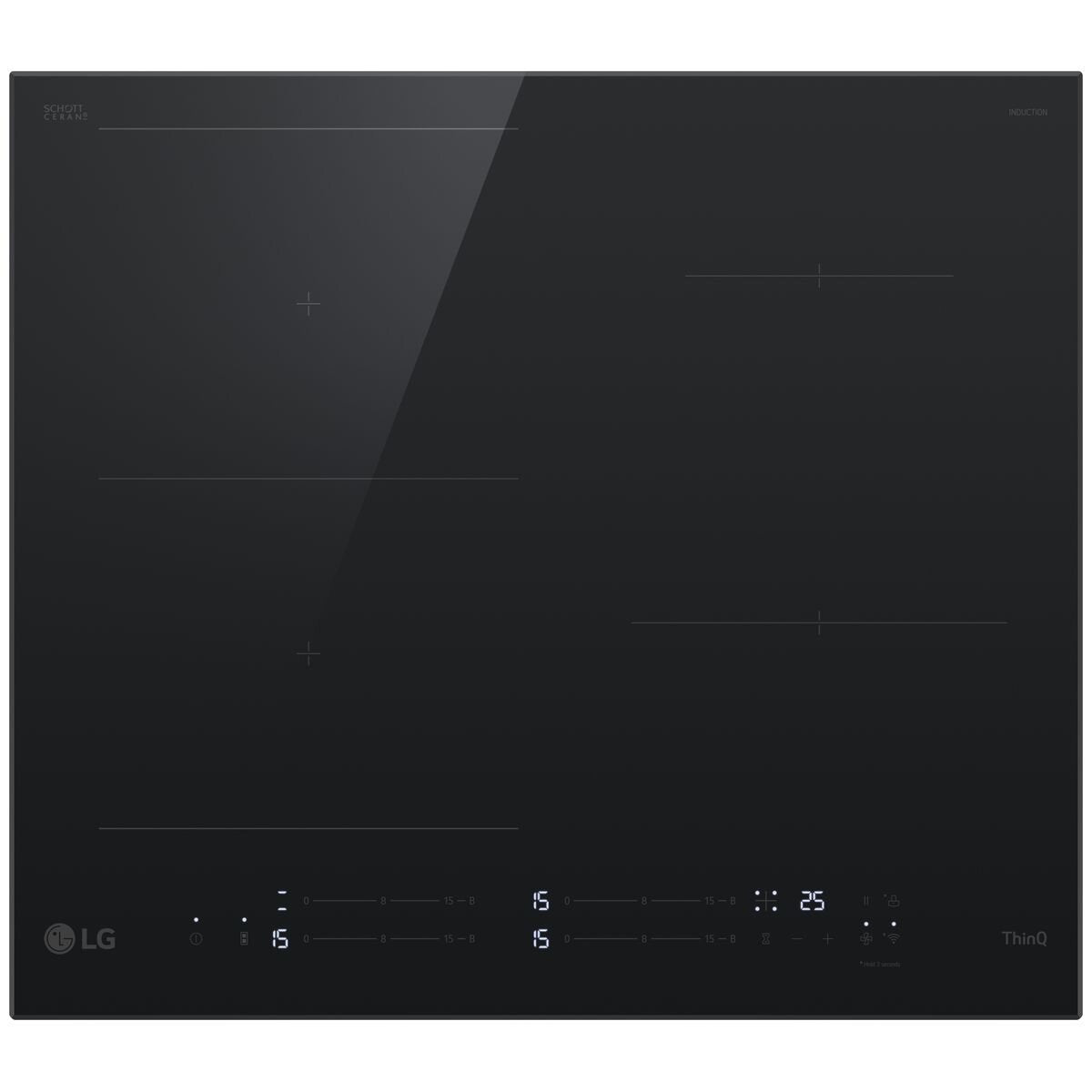 LG 60cm Series 7 Induction Cooktop with 4 Zones & Flexi Zone - BCI607T4BG - Perfect for Home Kitchen, Restaurant & Commercial Cooking