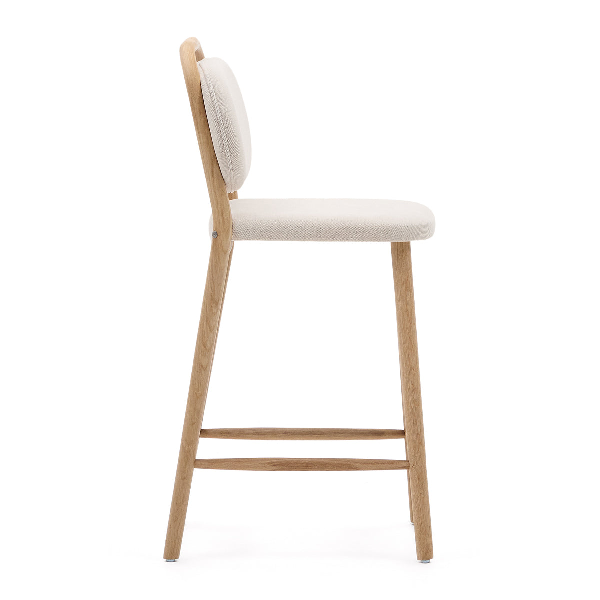 Kave Home Helda Bar Stool - Modern Adjustable Counter Height Stool for Kitchen Island, Breakfast Bar & Home Decor - Comfortable PU Leather Seat with Metal Base