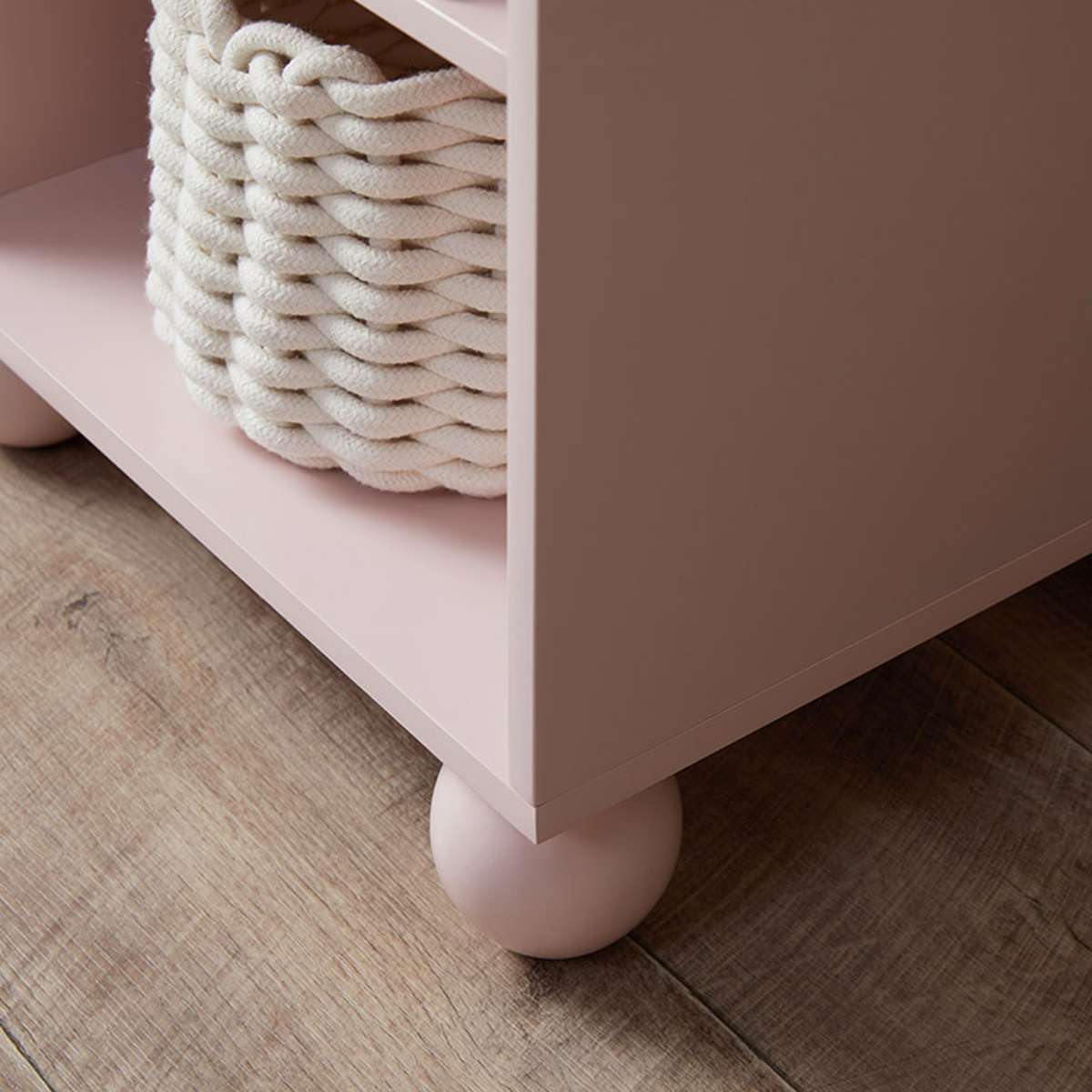 Pink Bubble Ball Feet Side Table - Modern Accent Table for Living Room, Bedroom, or Office Decor