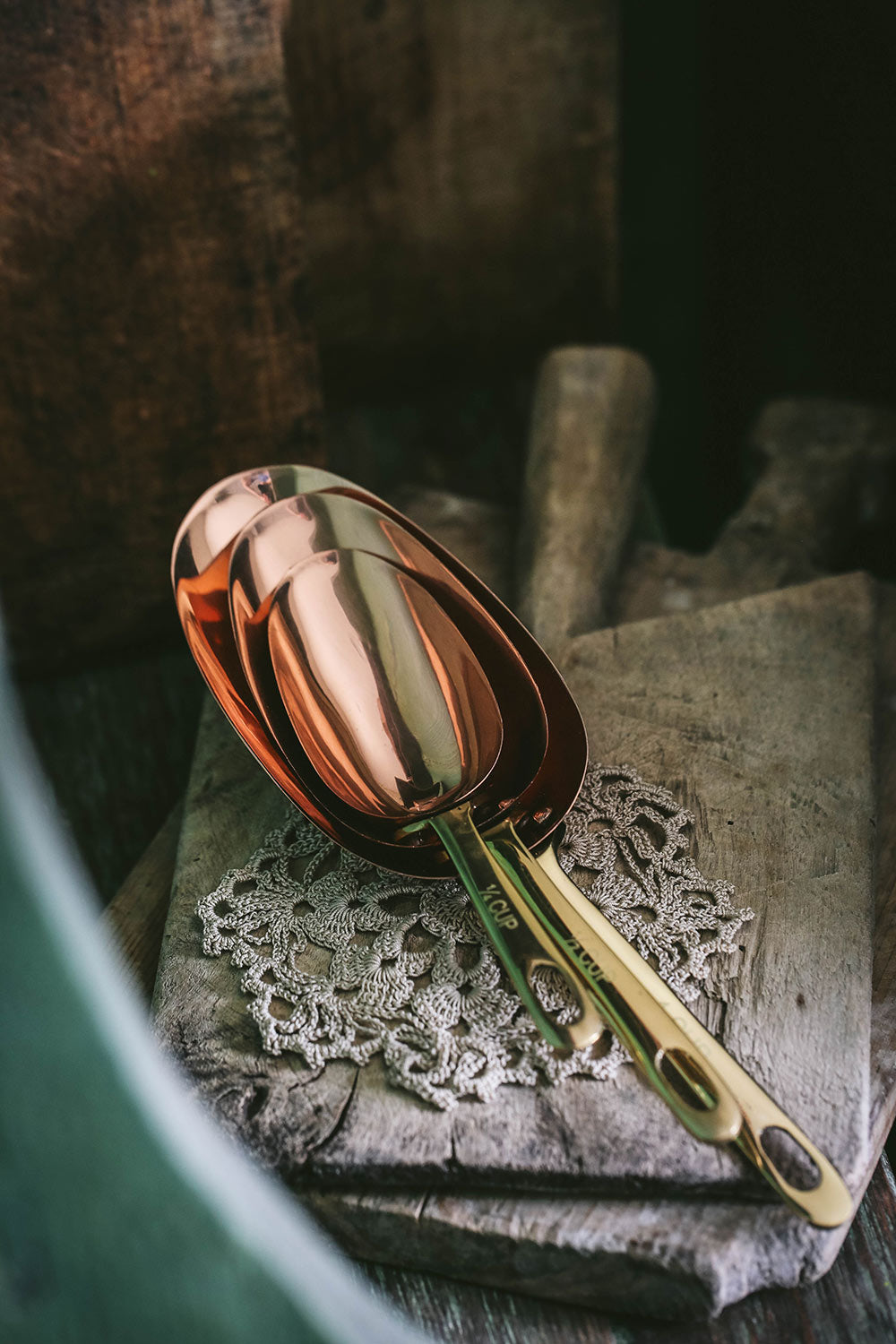 Premium Copper Measuring Scoops Set - Accurate Kitchen Measuring Tools for Baking, Cooking & Coffee - Essential for Home Chefs & Baristas