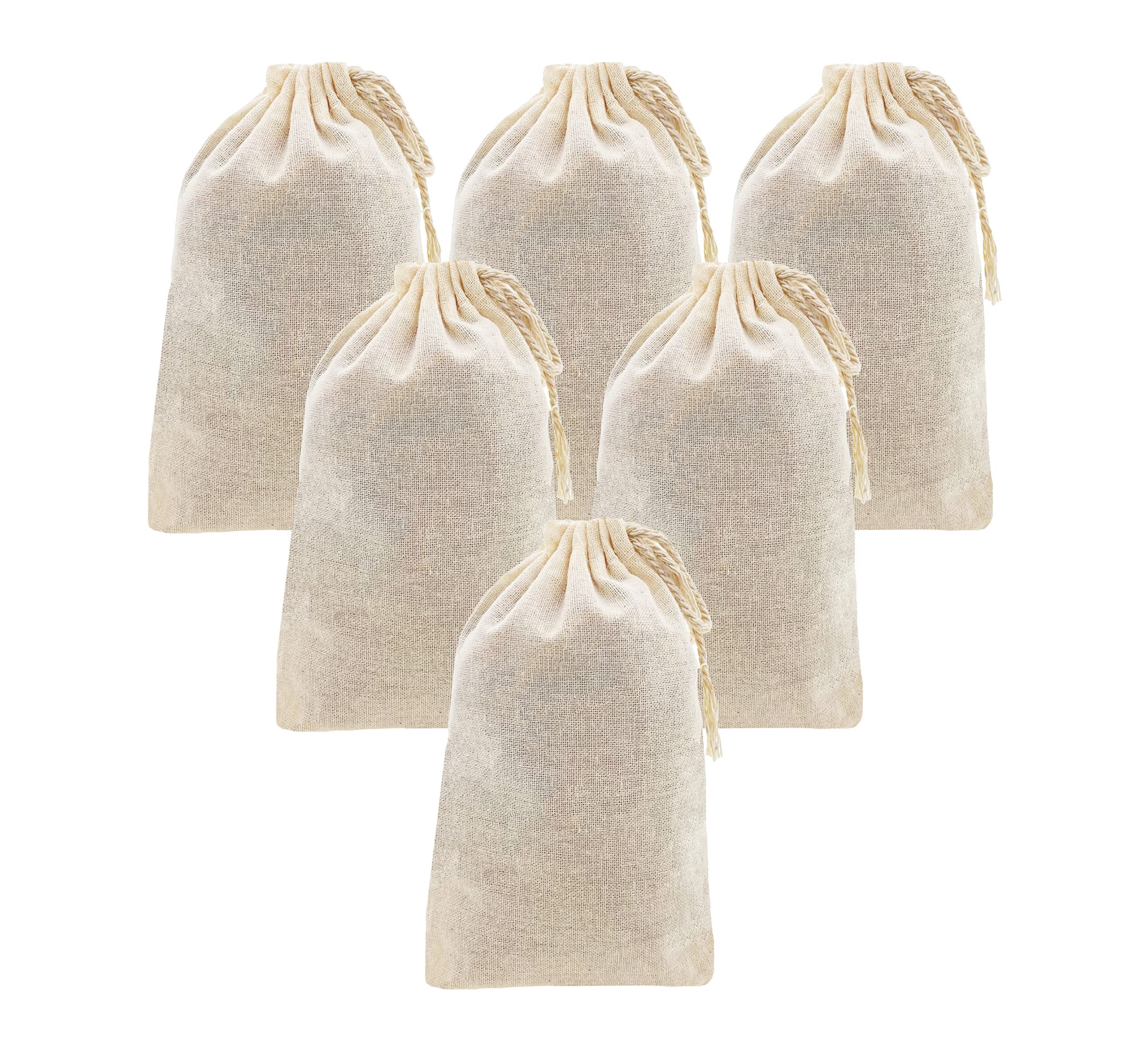 25-Pack 10x12 Inch Drawstring Muslin Bags - Natural Cotton Pouch Sachets for Gifts, Toiletries, Jewelry & Travel Essentials | Eco-Friendly Wedding Favors, Party Treats & Organizer Bags