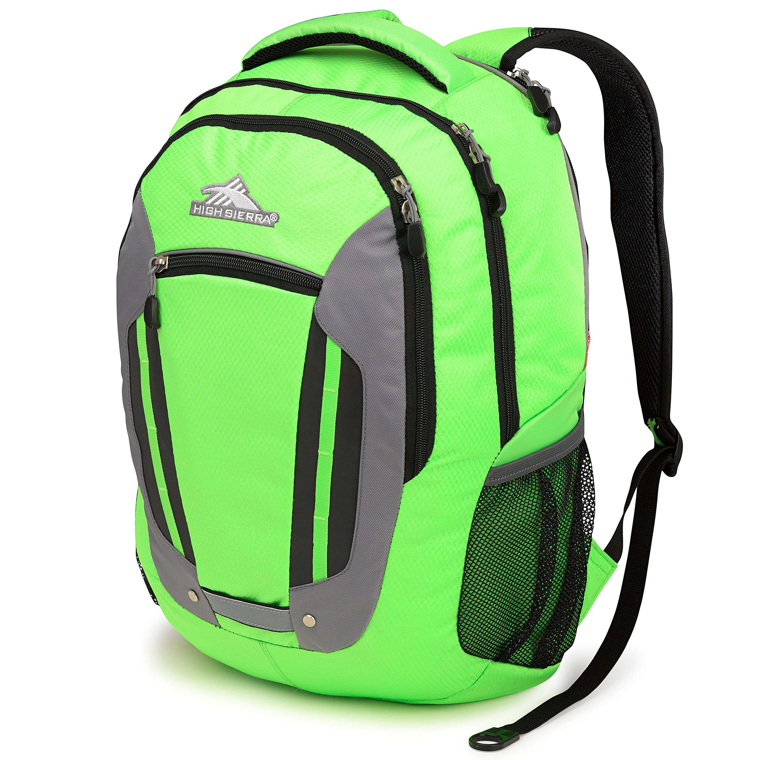 High Sierra Modi Backpack - Lightweight Hiking & Travel Backpack for Men & Women, Durable Laptop Backpack with USB Charging Port (Lime/Charcoal/Black) - Perfect for School, Work, Camping & Outdoor Adventures