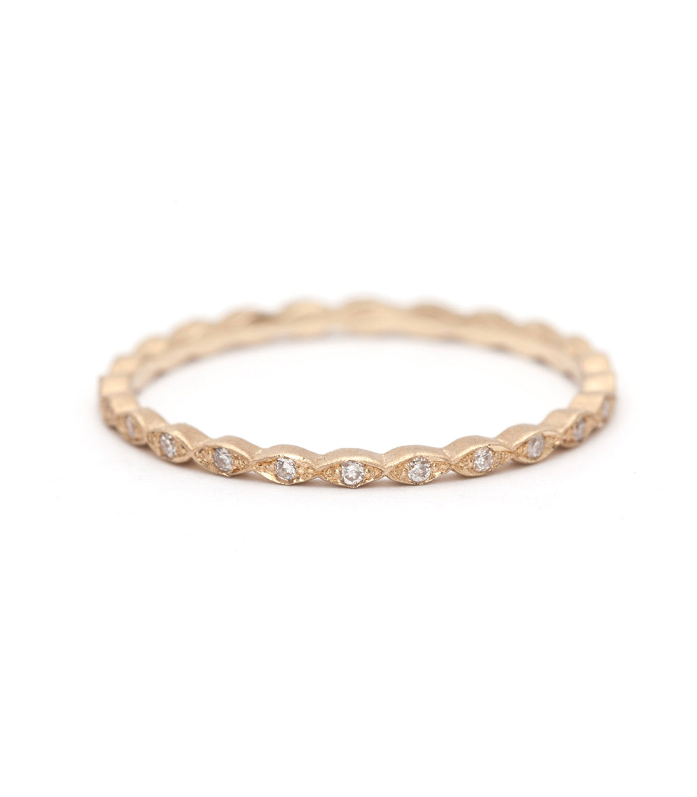 Petite Marquis Pave Eternity Band Ring - 14K White Gold Diamond Wedding Band for Women | Perfect for Engagement, Anniversary & Special Occasion Gifts