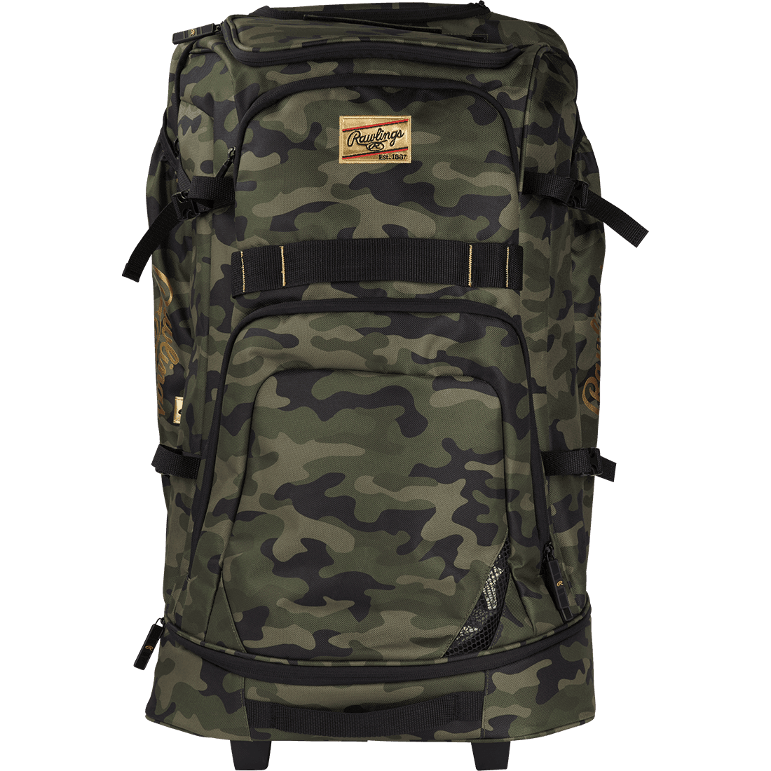 Rawlings Gold Collection Wheeled Baseball Bag - Durable Rolling Sports Equipment for Baseball Players | Perfect for Travel, Games & Practice Sessions