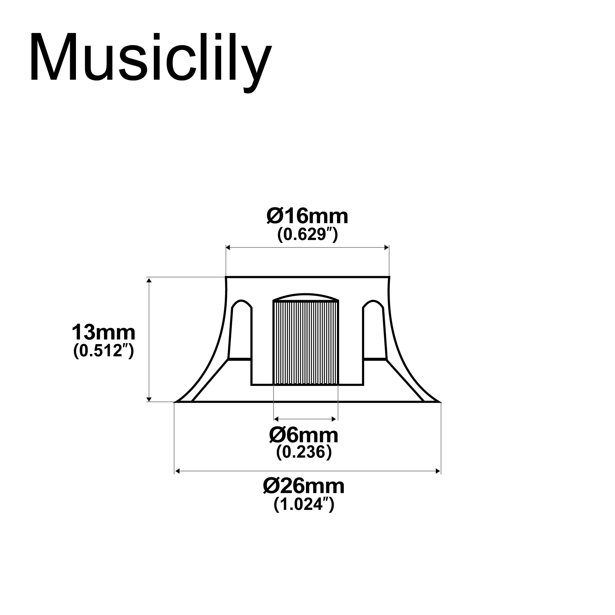 Musiclily Pro Metric Electric Guitar Top Hat Knobs - 18 Spline Bell Knobs for Epiphone Les Paul & SG Guitars (Set of 4, Amber) | Replacement Parts for Guitar Upgrades & DIY Repairs