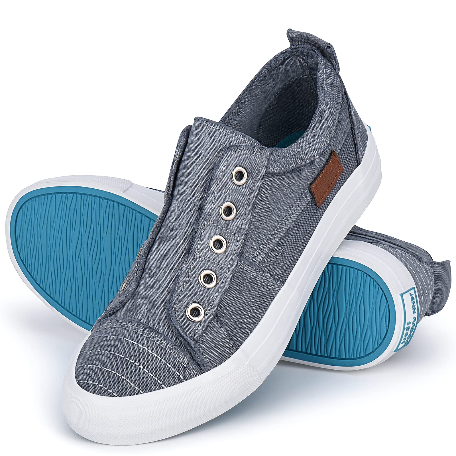 JENN ARDOR Women's Slip-On Canvas Sneakers - Comfortable Low Top Casual Walking Shoes for Women | Perfect for Everyday Wear, Errands & Light Exercise