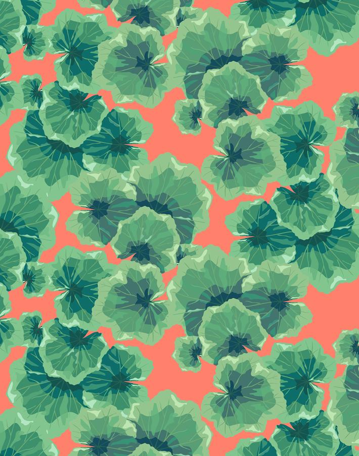Nathan Turner Geranium Leaves Wallpaper - Watermelon Pattern for Living Room & Bedroom Decor