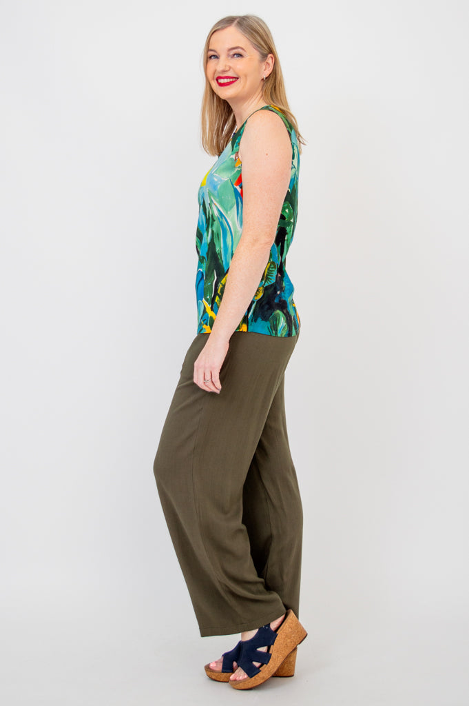 Hannah Tank Top - Eco-Friendly Linen Bamboo Blend - Perfect for Yoga, Travel & Casual Wear