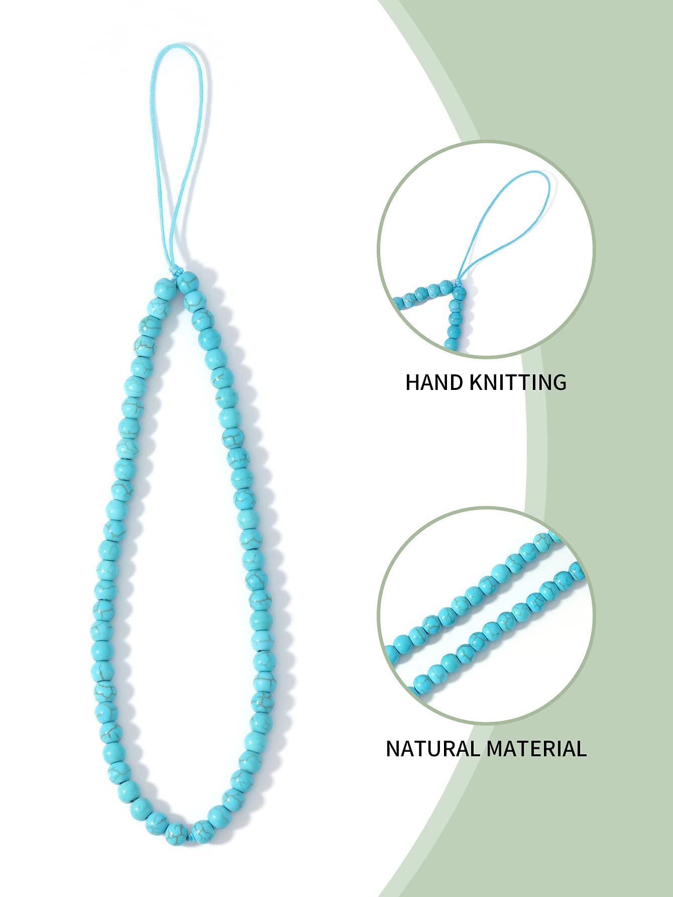 Handmade Natural Gemstone Phone Lanyard - Semi-Precious Beaded Wrist Strap & Cell Phone Charm Chain for Women, Men (Perfect for Gifts, Office, Travel & Everyday Use)