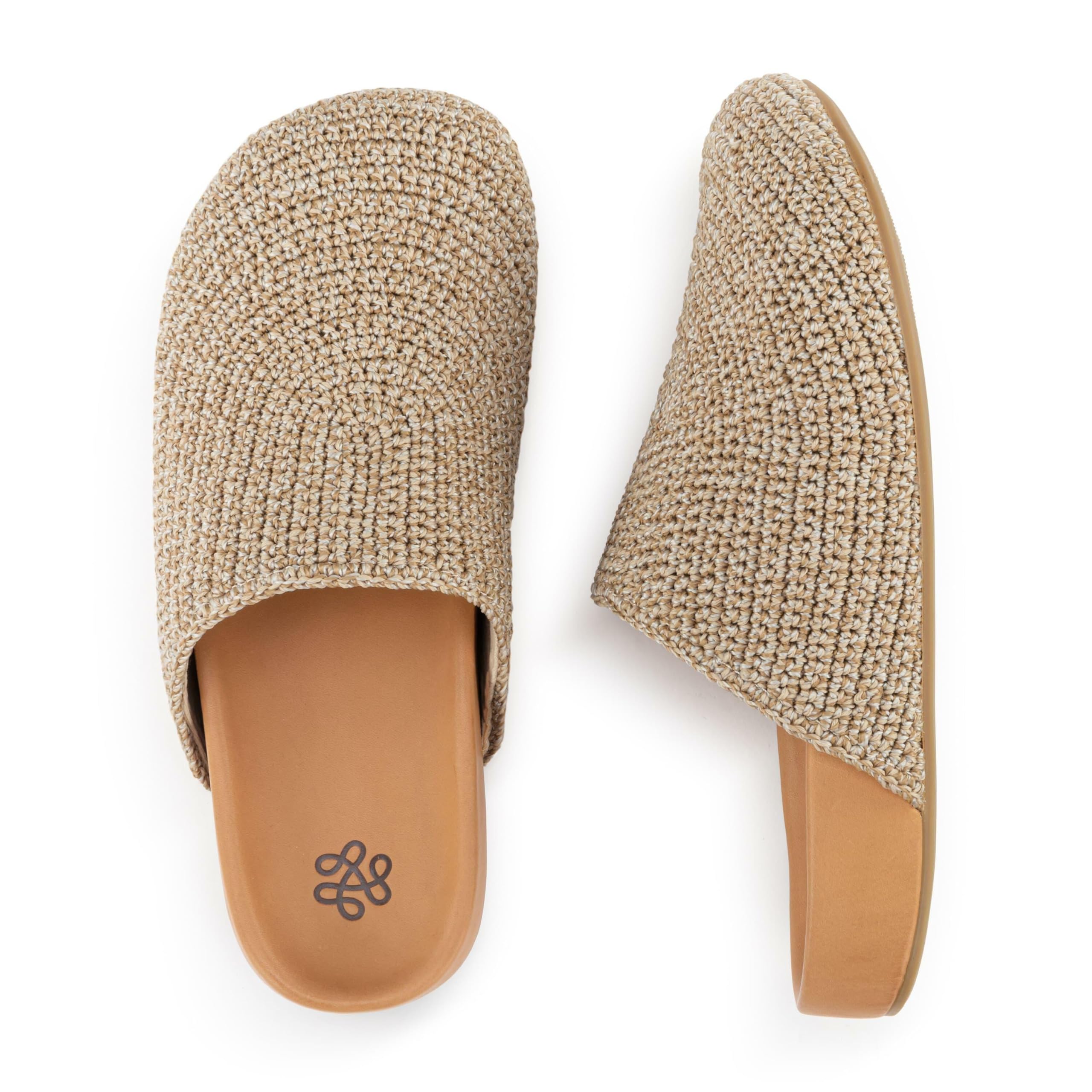 The Sak Bolinas Crochet & Leather Slip-On Clogs - Comfortable Women's Shoes for Casual Wear, Beach, and Home Use