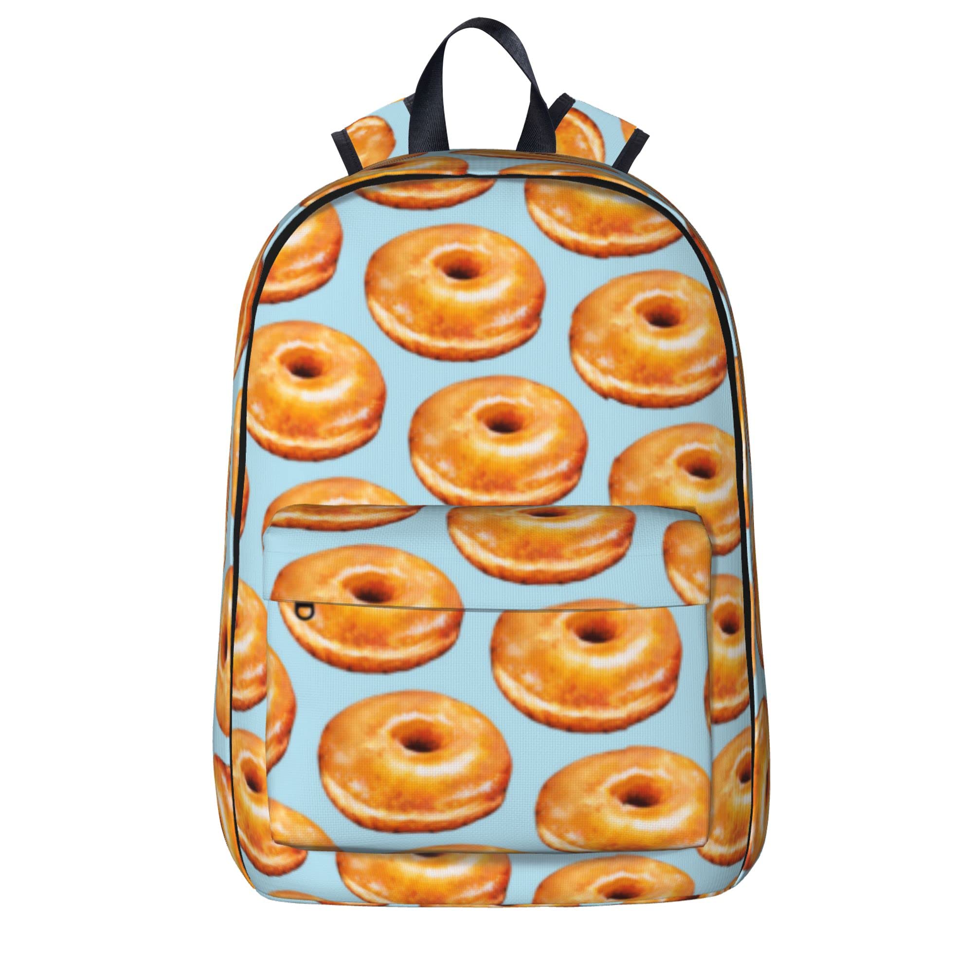 JZDACH Fashion Laptop Backpack for College & School - Lightweight Travel Hiking Backpack with Funny Bagel Food Pattern, Perfect for Boys & Girls | Ideal for Campus, Commuting & Outdoor Adventures