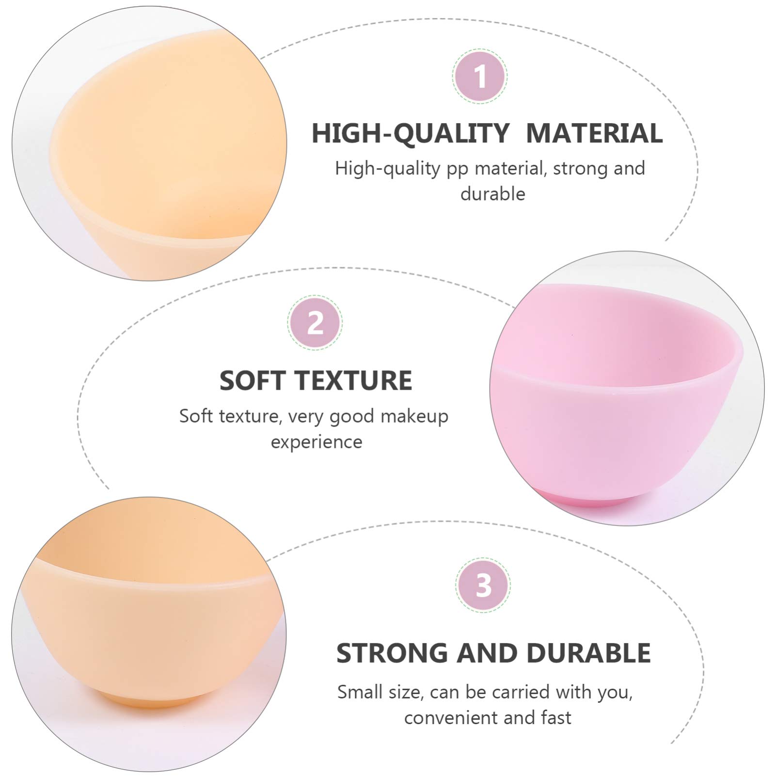 HEALLILY 5-Piece Silicone Mask Mixing Bowl Set for DIY Facial Masks - Reusable Beauty Tool for Skincare, Spa, and Home Use - Perfect for Mixing Clay, Charcoal, and Sheet Masks
