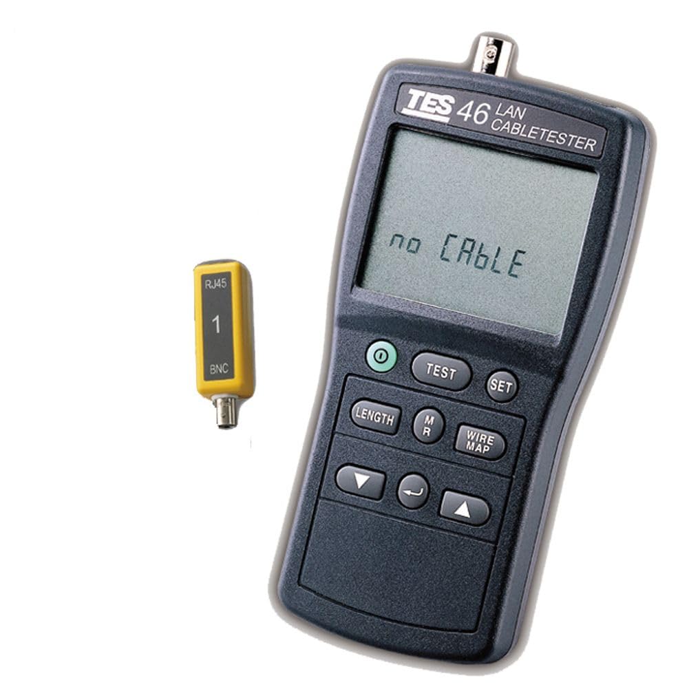 Professional TES 46 CAT-5 Ethernet Cable Tester - Network Cable Continuity Checker for RJ45, RJ11, Coaxial Cables - Ideal for IT Technicians, Network Installations & Home Office Setup