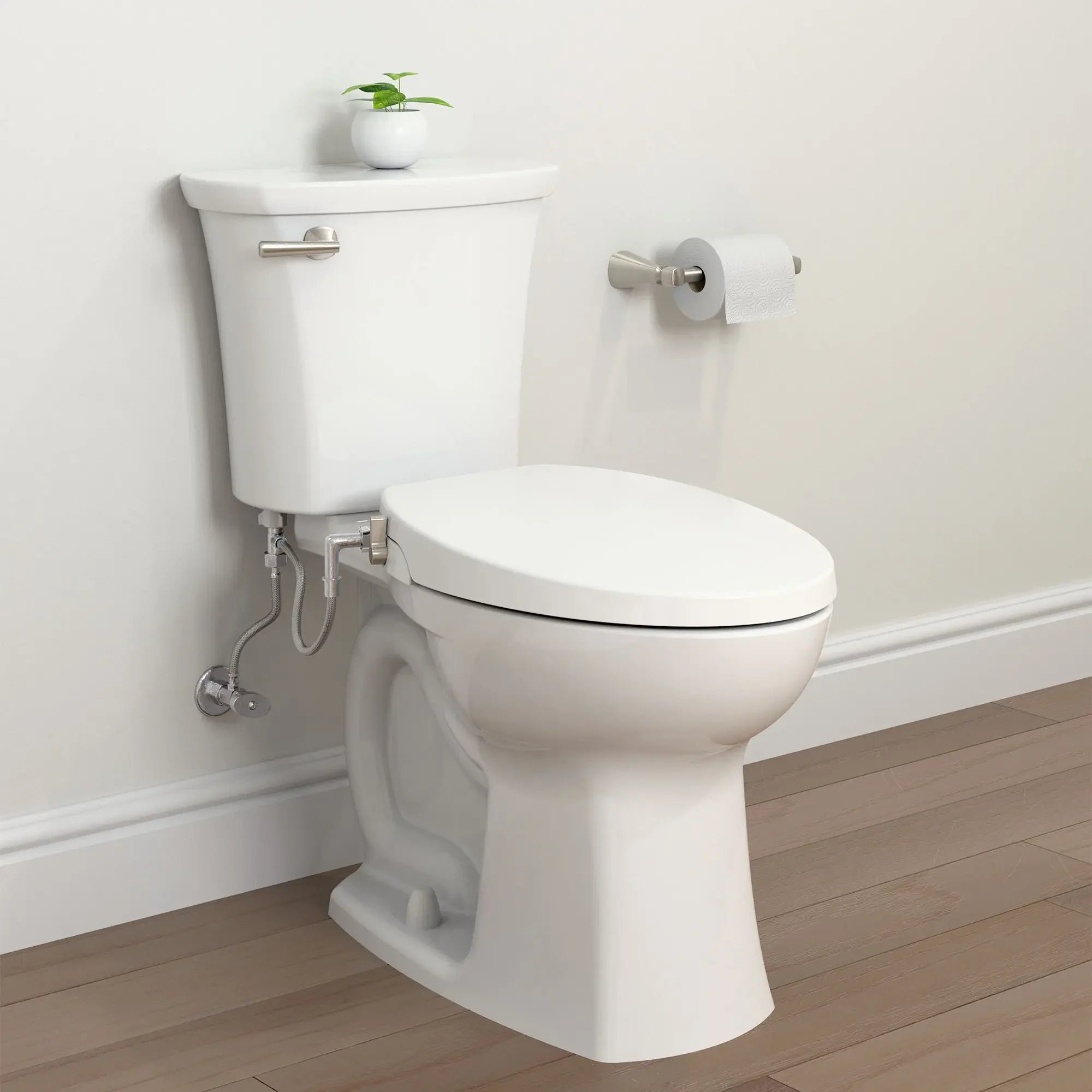 Edgemere Elongated Toilet with Aquawash 1.0 Bidet Seat Combo - Comfortable & Hygienic One-Piece Toilet with Advanced Bidet System for Modern Bathrooms