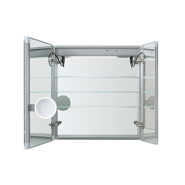 Aquadom Signature Royale 30x36 Inch LED Lighted Bathroom Medicine Cabinet - Modern Mirror with Storage for Vanity, Makeup & Essentials - Perfect for Home, Spa & Hotel Bathrooms