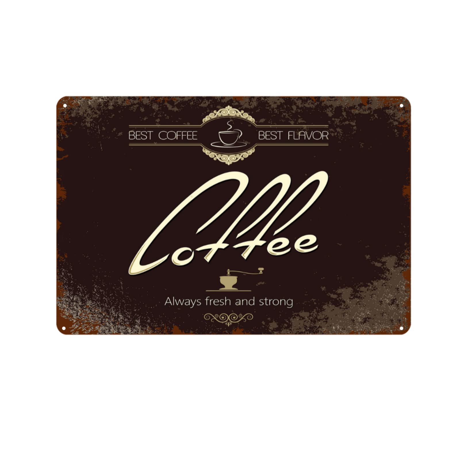 Vintage Coffee Metal Sign - 8x12 Inches Rustic Café Wall Decor for Home, Bar, Bookstore & Coffee Shop - Perfect for Kitchen, Office & Man Cave Décor (194GZZPCOFFEE-80)