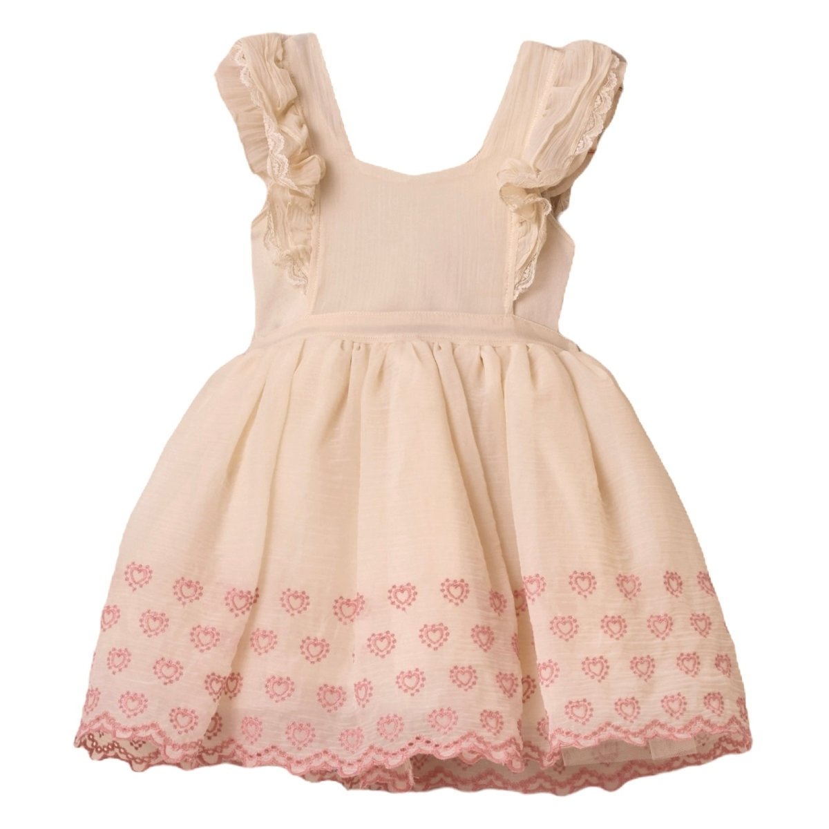 Provence Eyelet Hearts Dress - Floral Summer Dress for Women, Perfect for Beach, Wedding & Vacation | Boho Chic Style