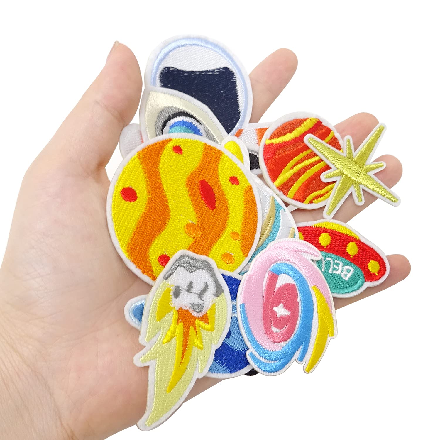 Honbay 26PCS Space Planet Astronaut Solar System Iron-On & Sew-On Patches - Embroidered Applique Stickers for Clothing, Backpacks, Caps & DIY Repair (26 Styles) - Perfect for Cosplay, School Projects & Space-Themed Decorations