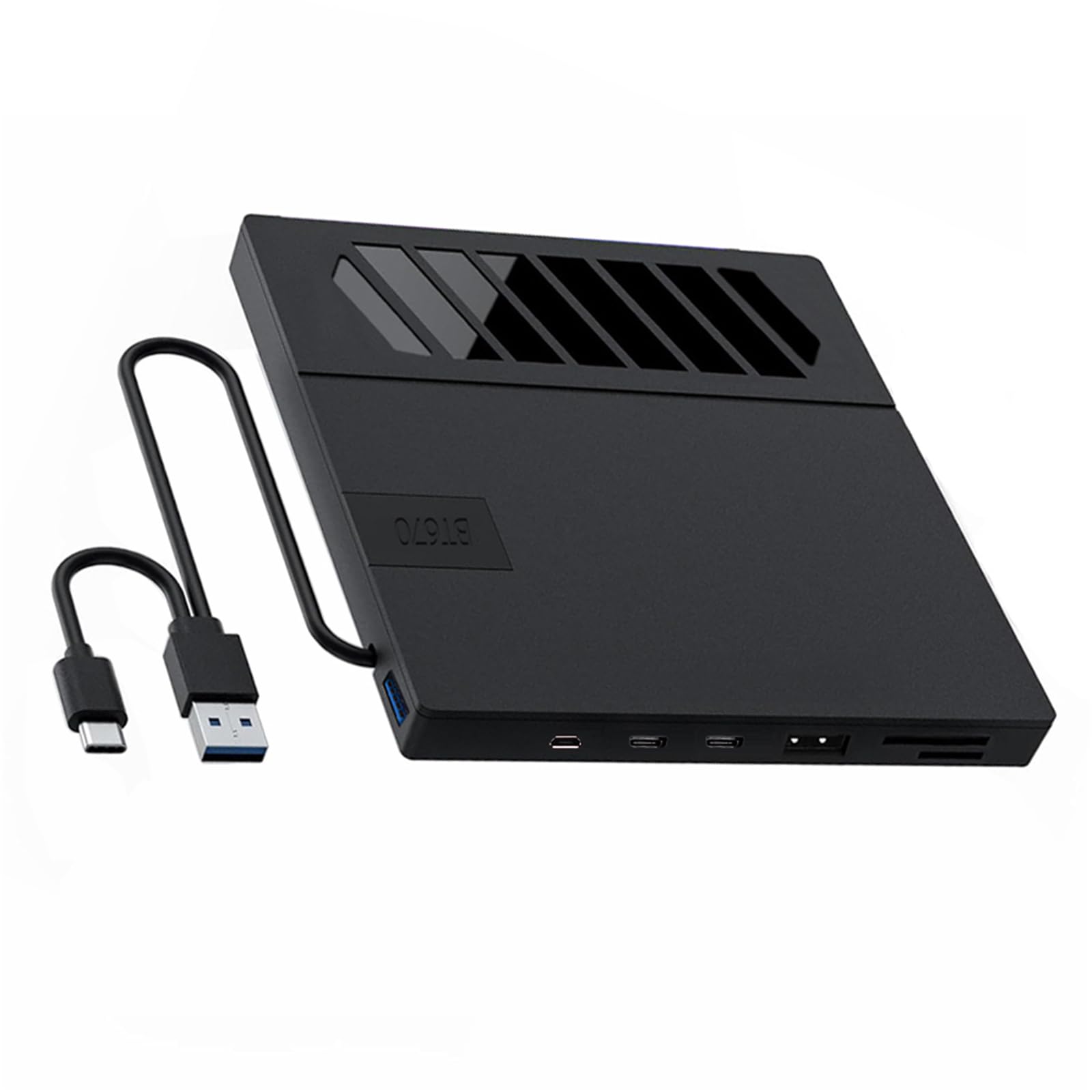 YIGZYCN External DVD CD Drive with USB 3.0 & USB-C - Portable Optical Drive for Laptop, Desktop, Mac, PC - Supports DVD/CD Read/Write - Perfect for Home Office, Travel, and Media Backup