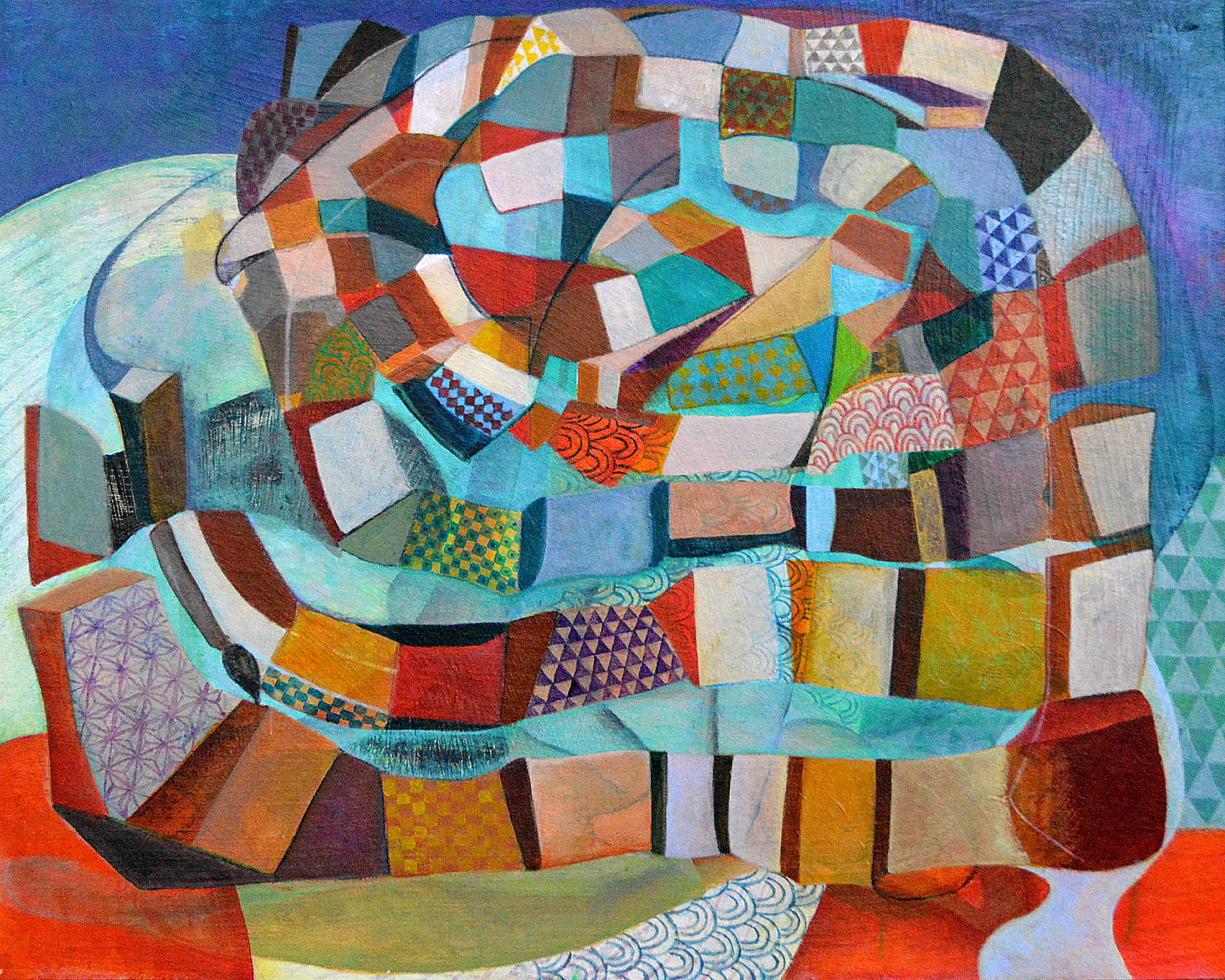 Kyoko Miyabe: Homage to Vieira da Silva II Art Print - Modern Abstract Wall Decor for Living Room, Office & Gallery Display